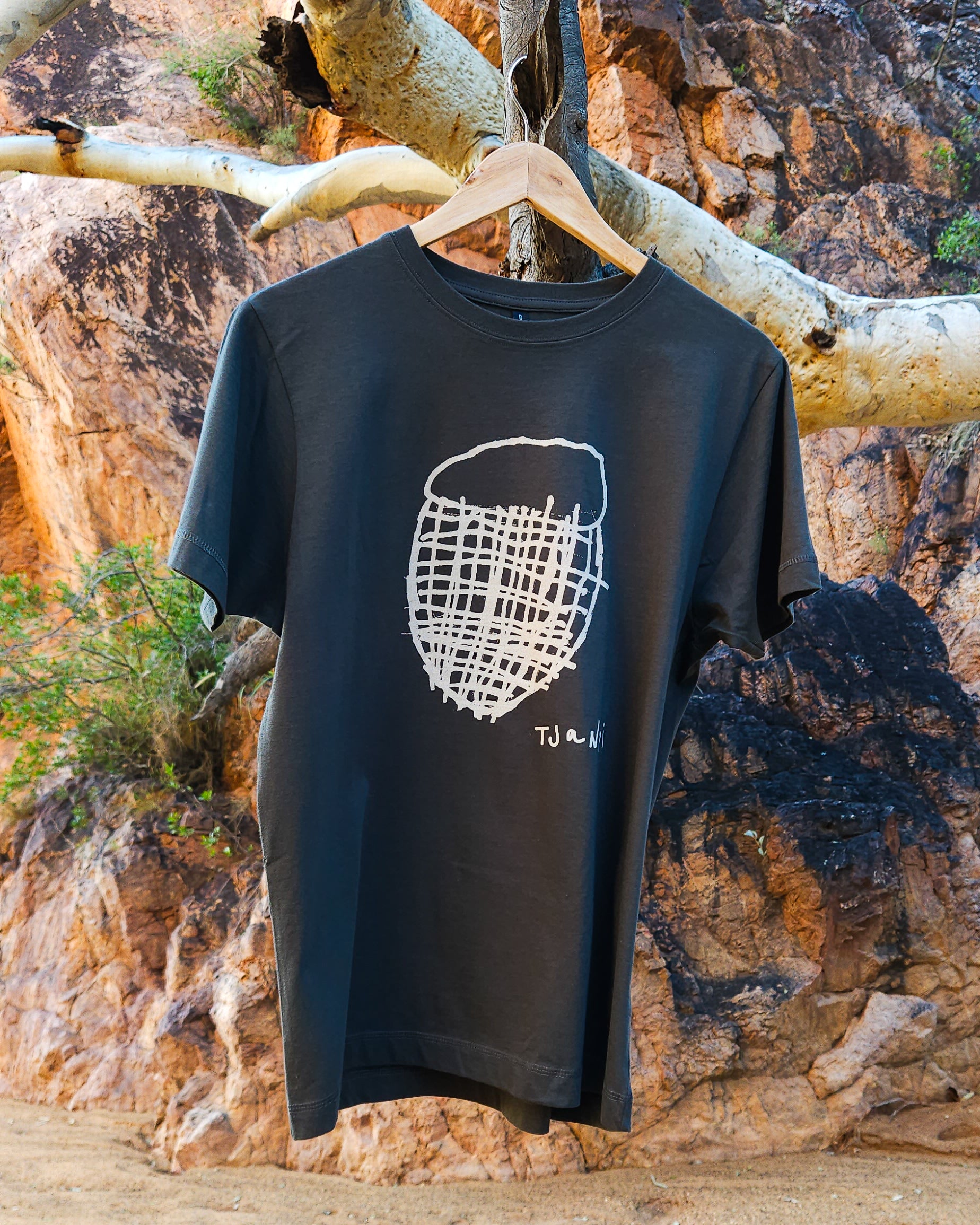 Adult Tee - Tjanpi Logo on Grey