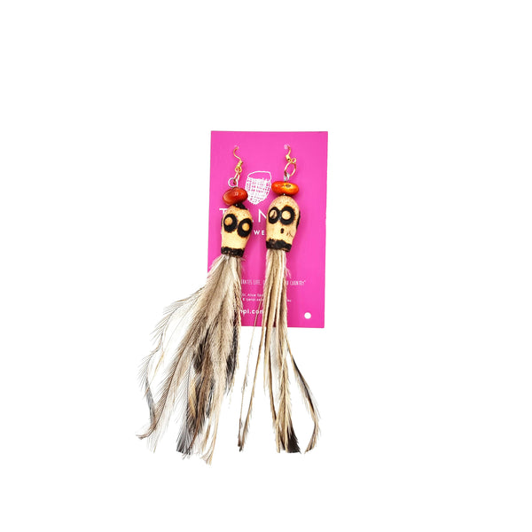 Seed and Feather Earrings
