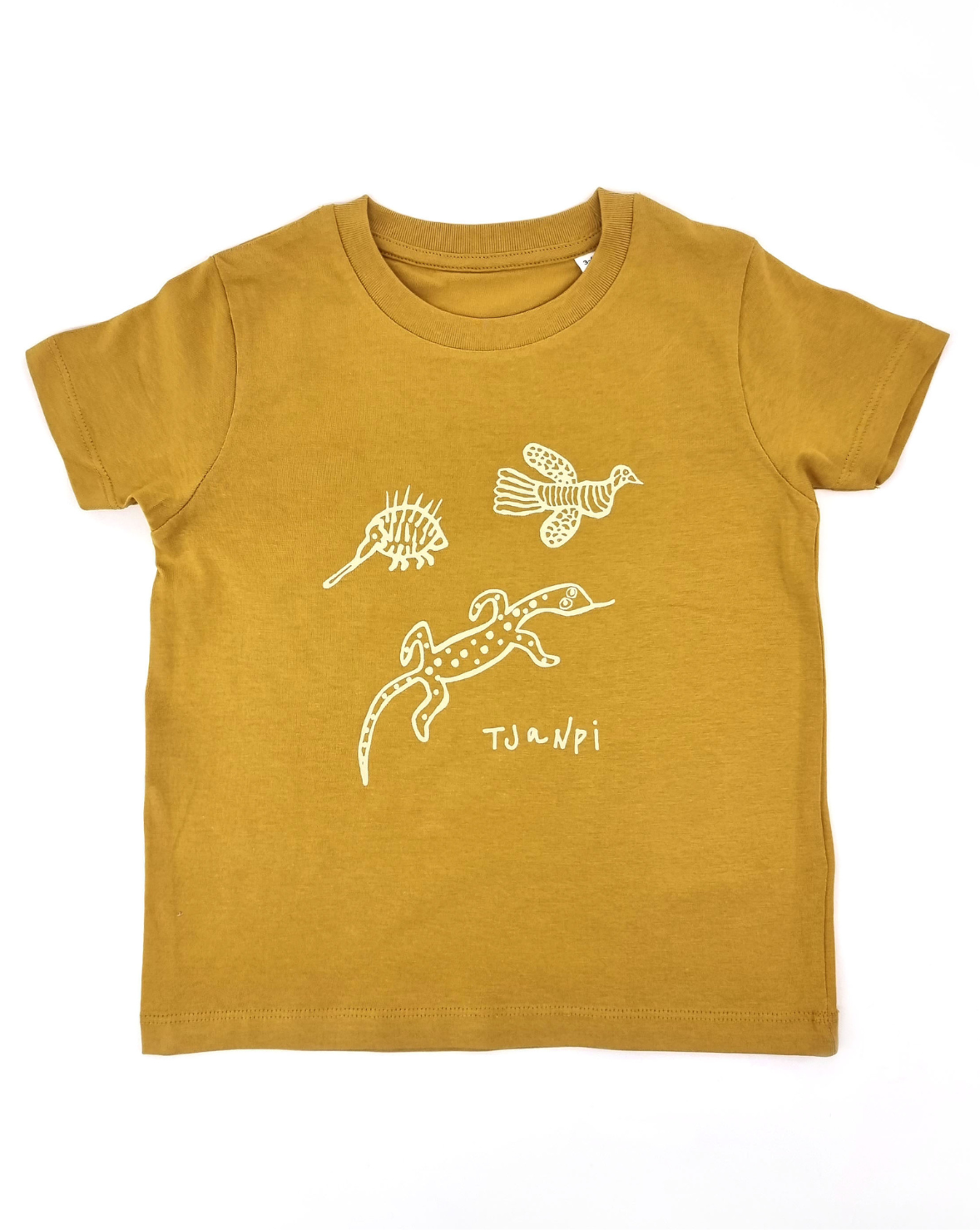 Kids Tee - Animals on Ochre
