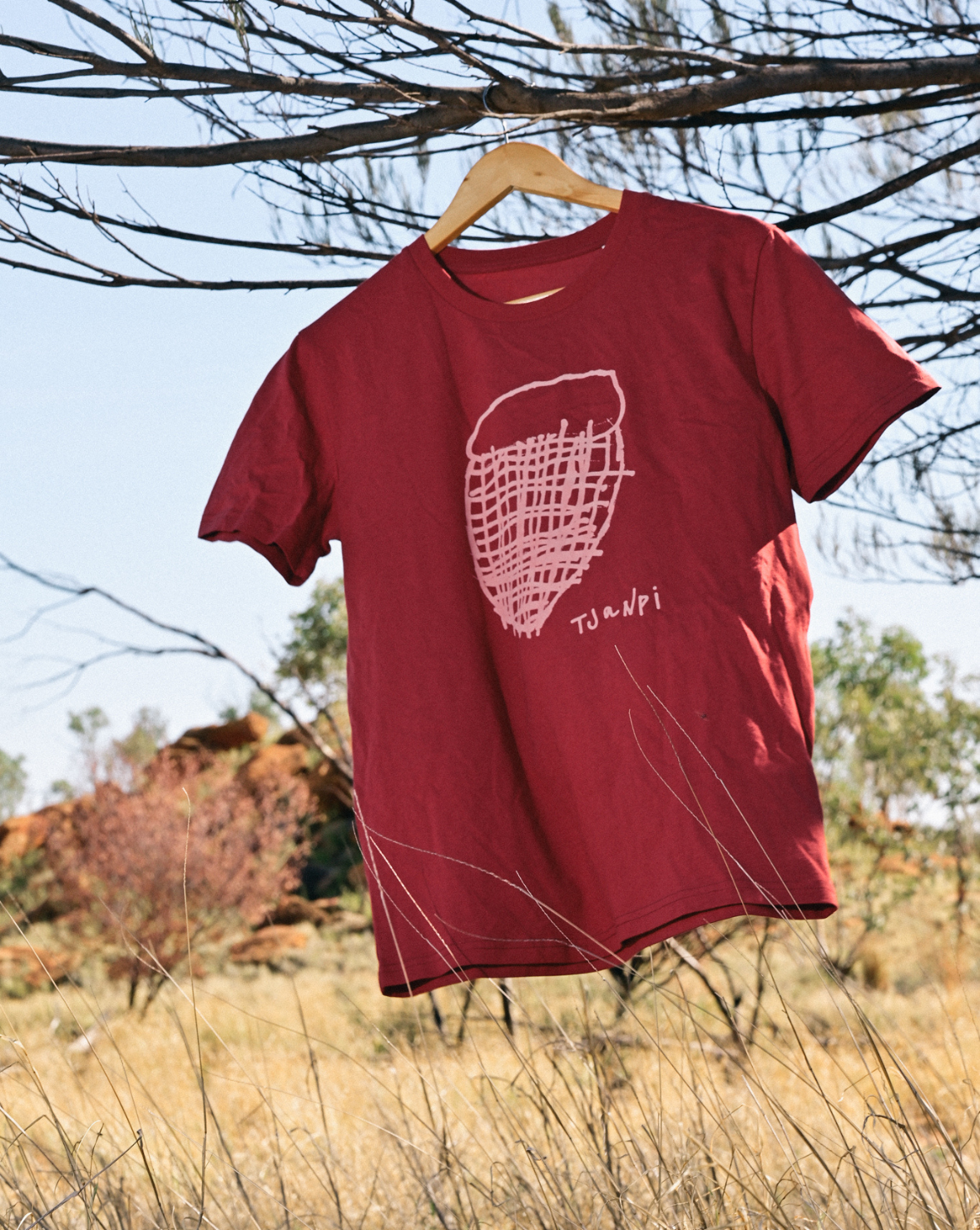Adult Tee - Tjanpi Logo on Red Earth