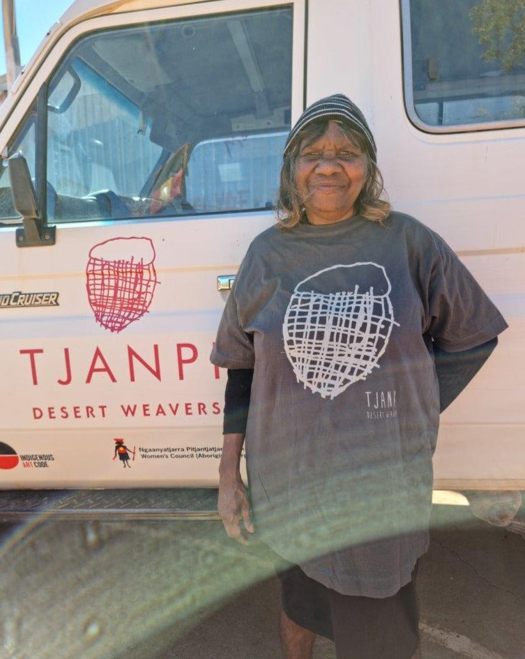 Adult Tee - Tjanpi Logo on Grey
