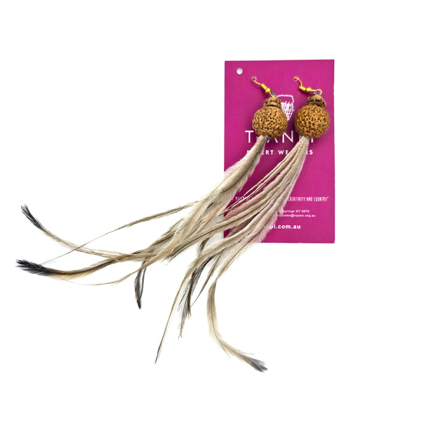 Seed and Feather Earrings