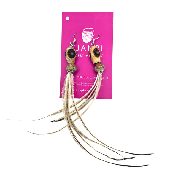 Seed and Feather Earrings