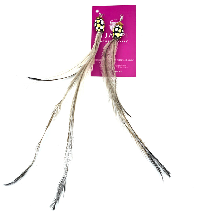 Seed and Feather Earrings