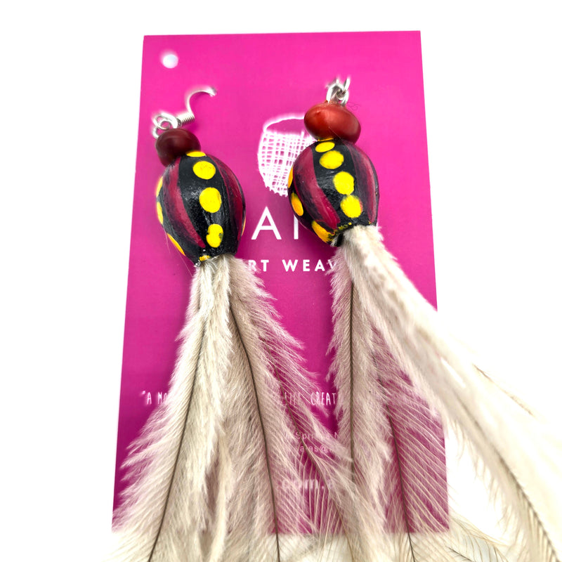 Seed and Feather Earrings