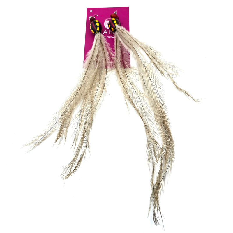 Seed and Feather Earrings