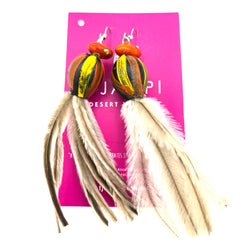 Seed and Feather Earrings