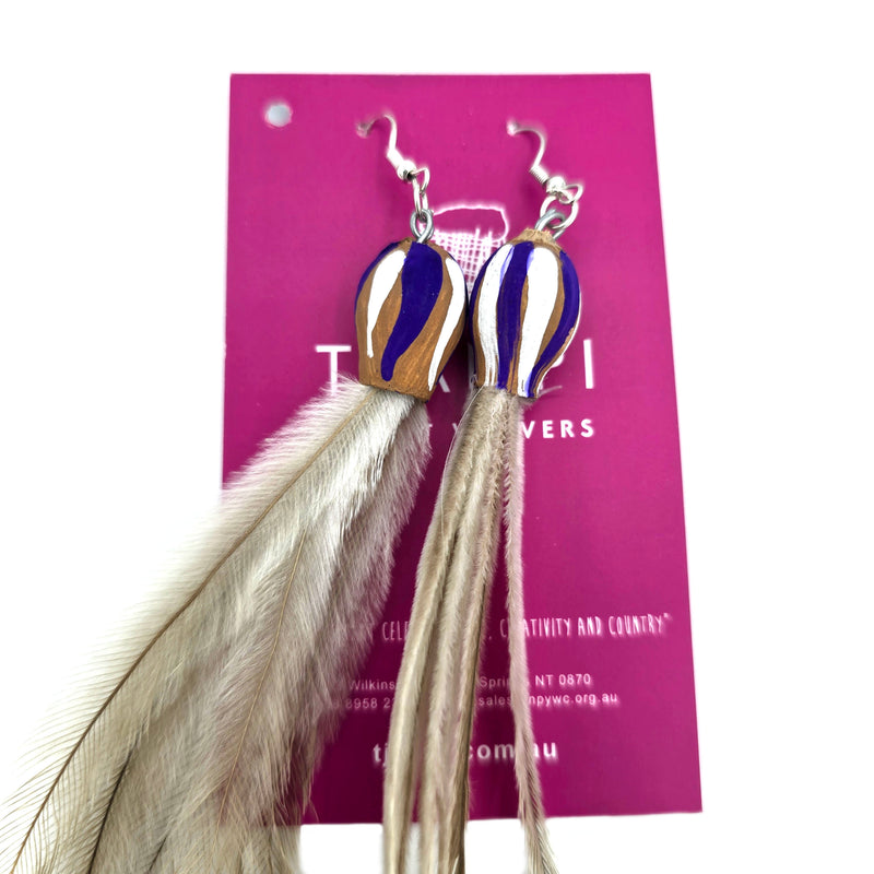 Seed and Feather Earrings