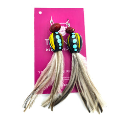 Seed and Feather Earrings