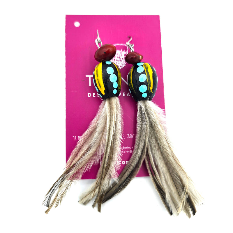 Seed and Feather Earrings