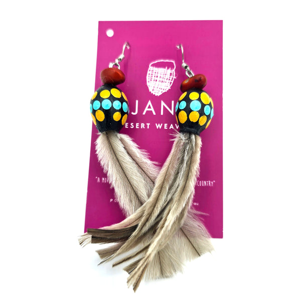 Seed and Feather Earrings