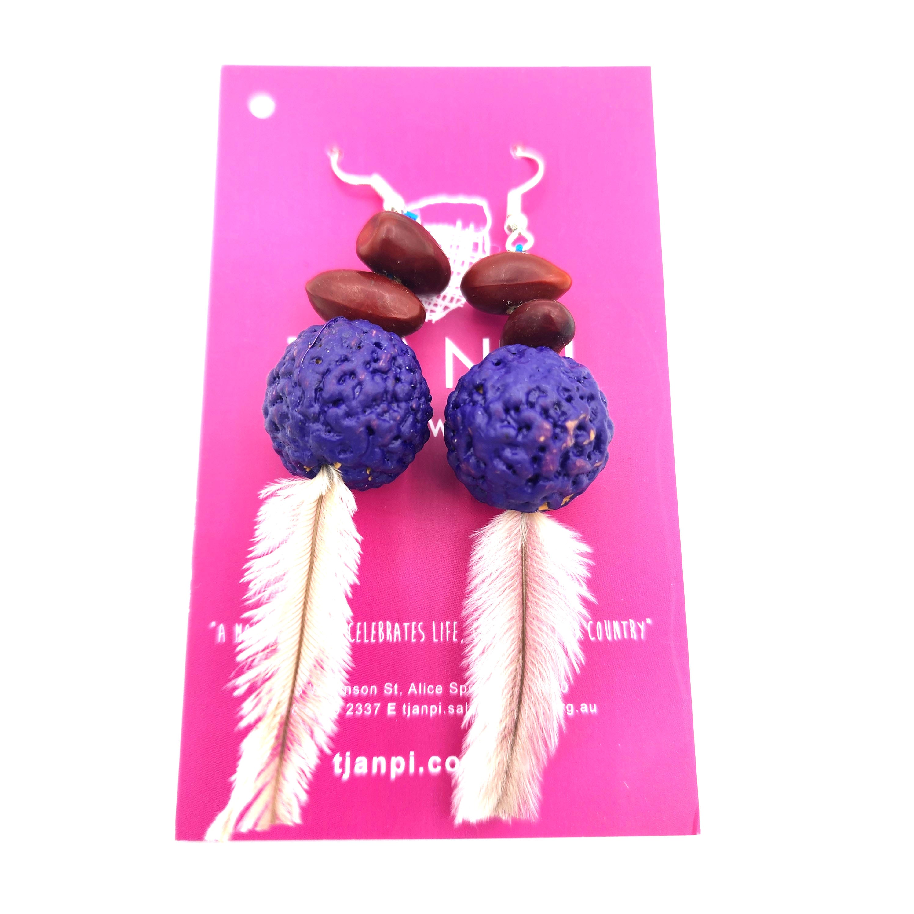 Seed and Feather Earrings