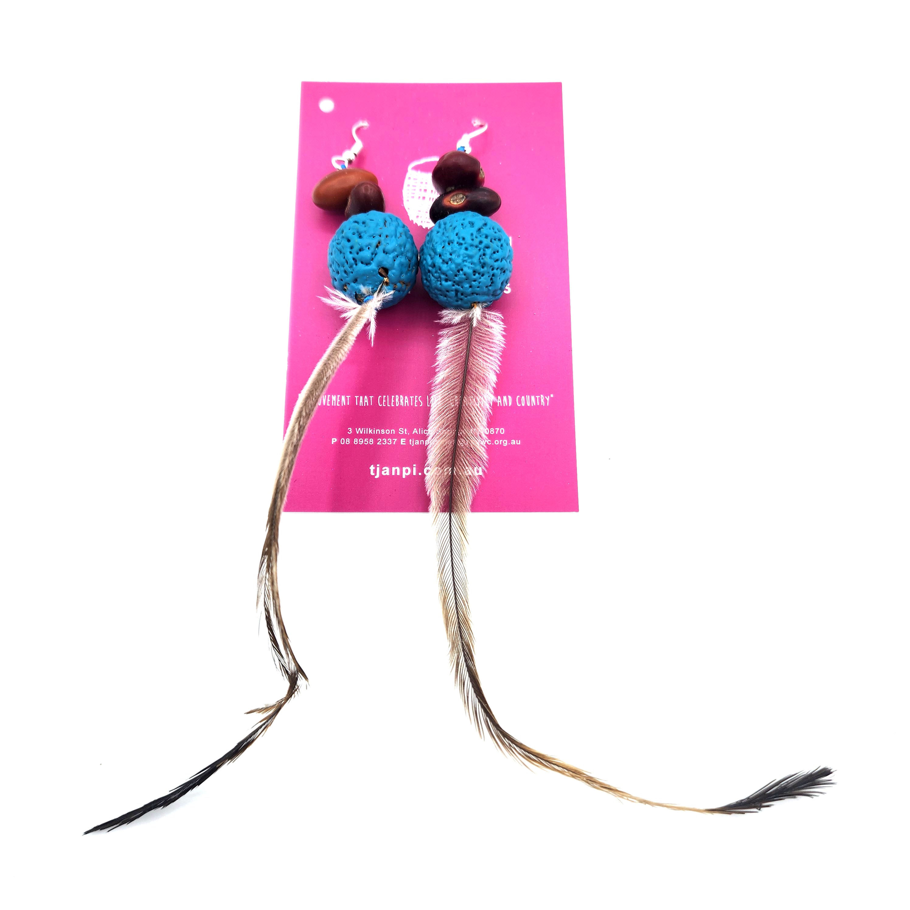 Seed and Feather Earrings
