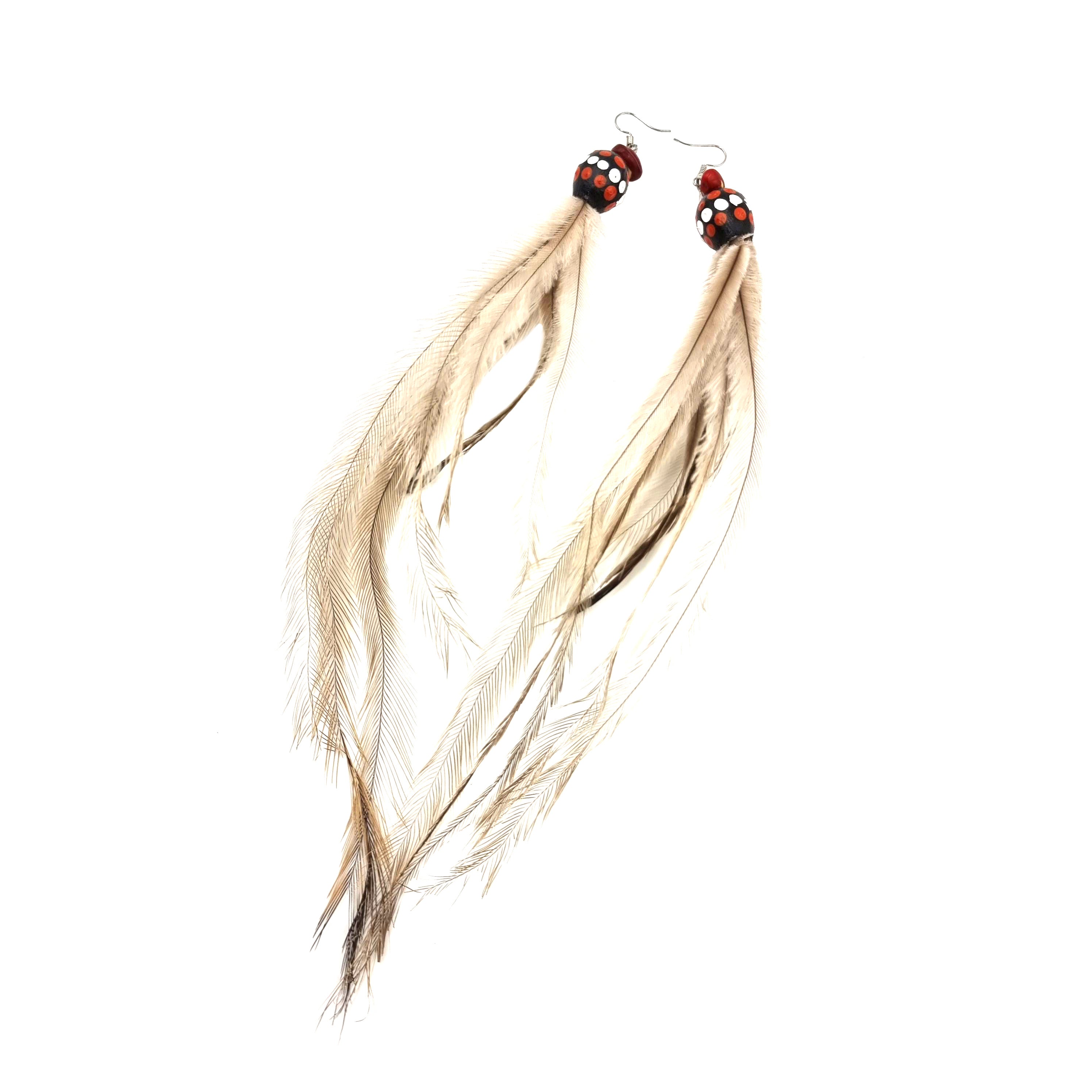 Seed & Emu Feather Earrings